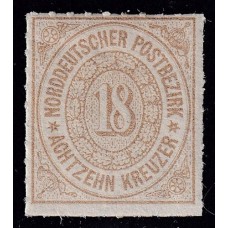 ALEMANIA 1868 CONFEDERACION DE ESTADOS DEL NORTE Yv. 11 ESTAMPILLA NUEVA CON GOMA 50 EUROS